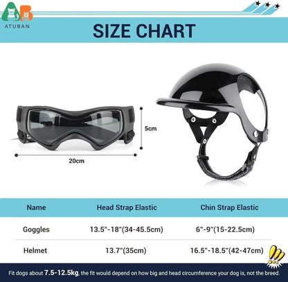 Protect Your Pup in Style: ATUBAN Dog Helmet and Goggles Set for Safe Motorcycle Rides