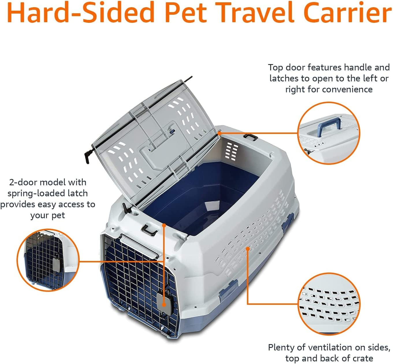 Versatile Two-Door Top-Load Pet Carrier for Easy Travel with Your Furry Friends