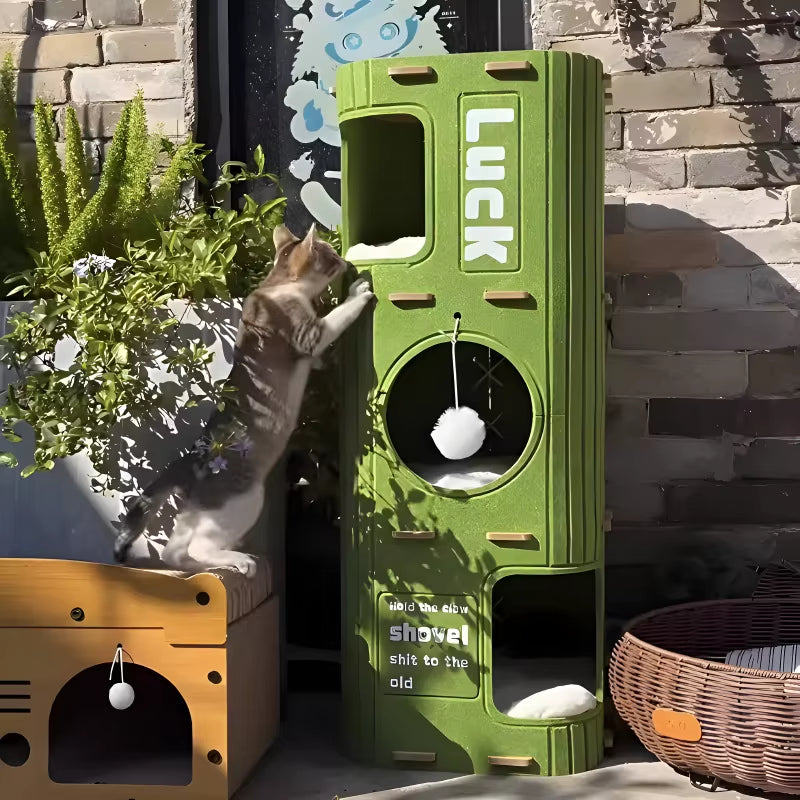 Luxury Multi-Layer Cat Nest: Secure Climbing Frame & Cozy Sleeping Space for Your Feline Friend