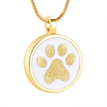 Cherish Your Pet's Memory with Our Paw Print Cremation Jewelry Necklace - A Beautiful Keepsake for Dog and Cat Ashes