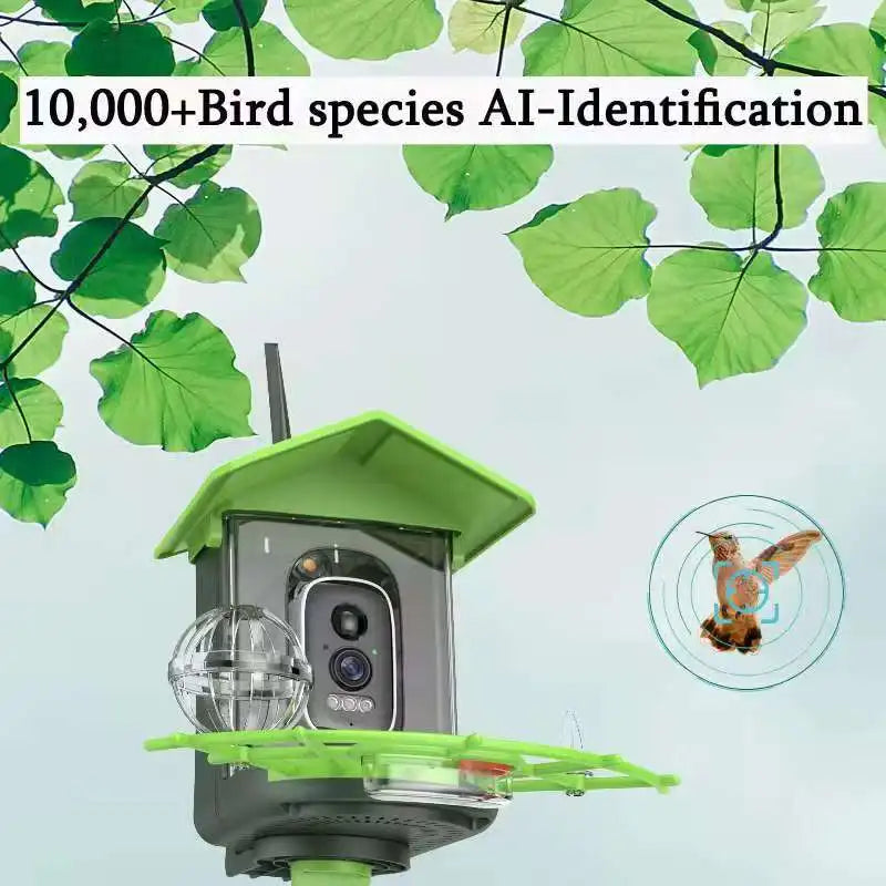 Capture Nature's Beauty with the Solar-Powered 2K HD Bird Feeder Camera - Instant Alerts for Birdwatching Enthusiasts!