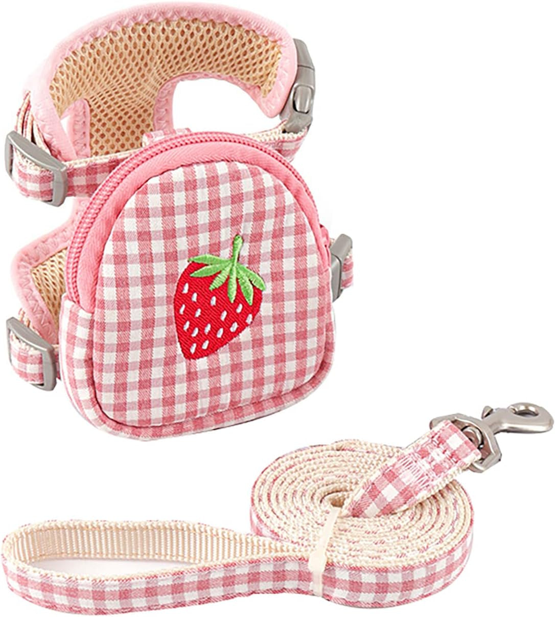 Stylish Pink Pet Backpack Harness with Leash - Perfect Mini Carrier for Small Dogs and Cats for Outdoor Adventures