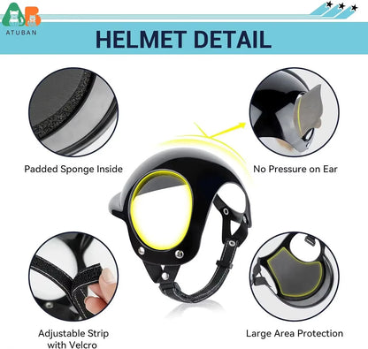 Protect Your Pup in Style: ATUBAN Dog Helmet and Goggles Set for Safe Motorcycle Rides