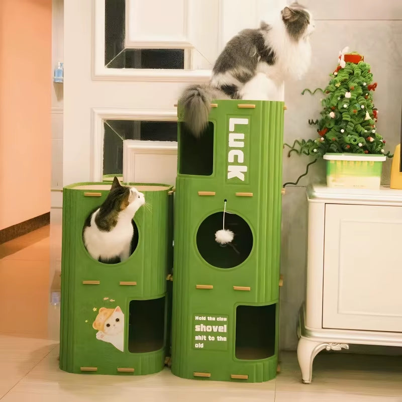 Luxury Multi-Layer Cat Nest: Secure Climbing Frame & Cozy Sleeping Space for Your Feline Friend