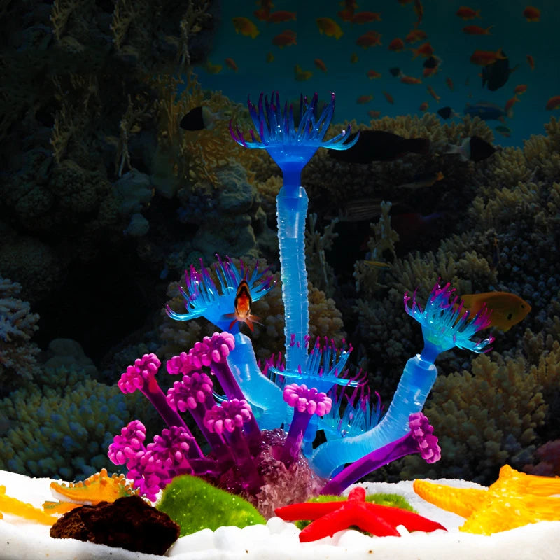 Vibrant Artificial Underwater Coral Decoration for Aquariums - Enhance Your Fish Tank with Lifelike Plants and Backgrounds