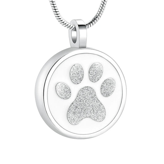 Cherish Your Pet's Memory with Our Paw Print Cremation Jewelry Necklace - A Beautiful Keepsake for Dog and Cat Ashes