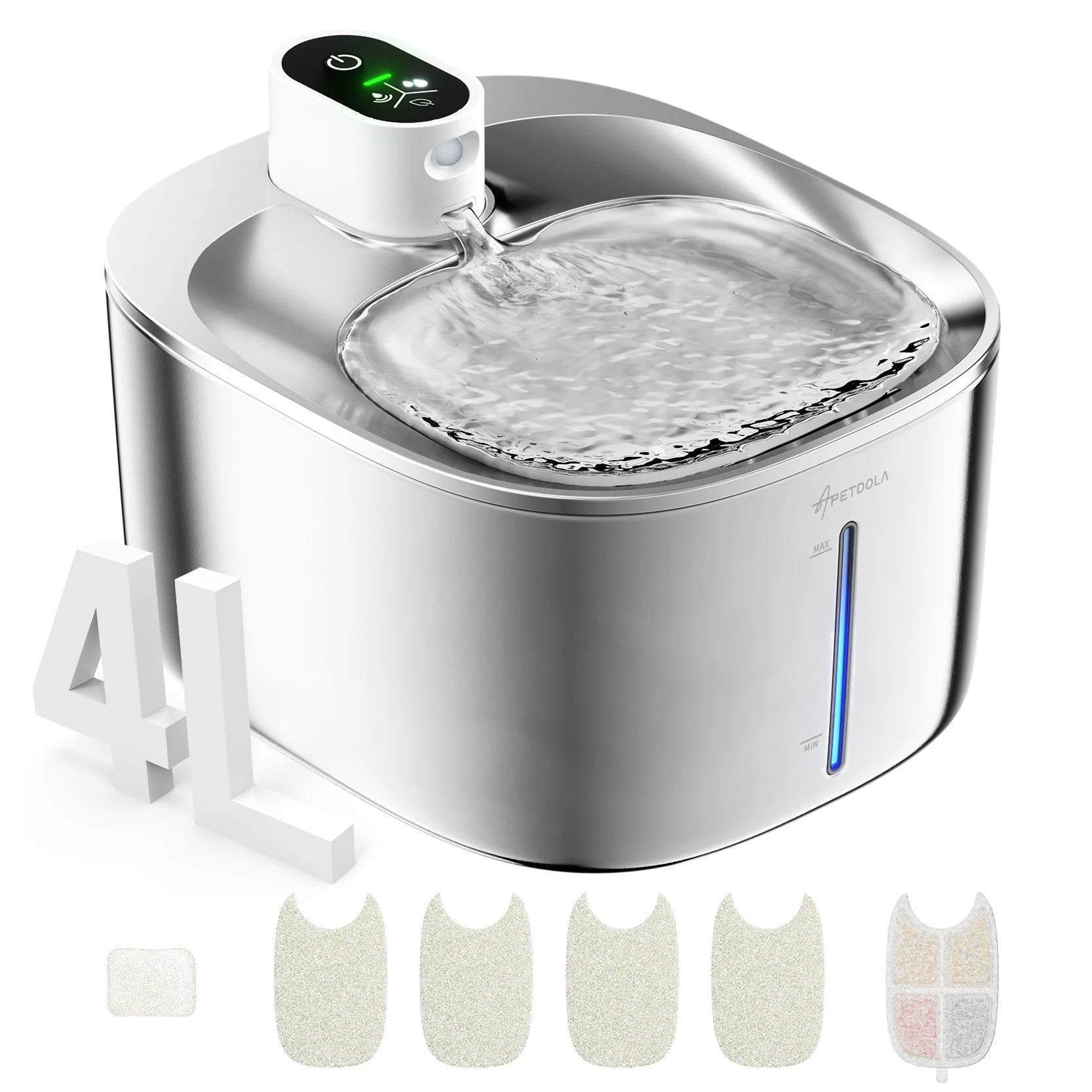 Ultimate Wireless Cat Water Fountain - Stainless Steel 135Floz/4L Battery-Powered Automatic Dispenser for Happy, Hydrated Pets