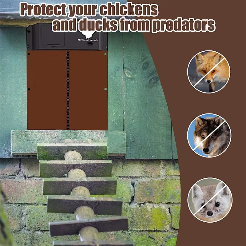 Revolutionary Automatic Chicken Coop Door with Light Sensor - Battery-Powered, Waterproof, and Easy to Install!