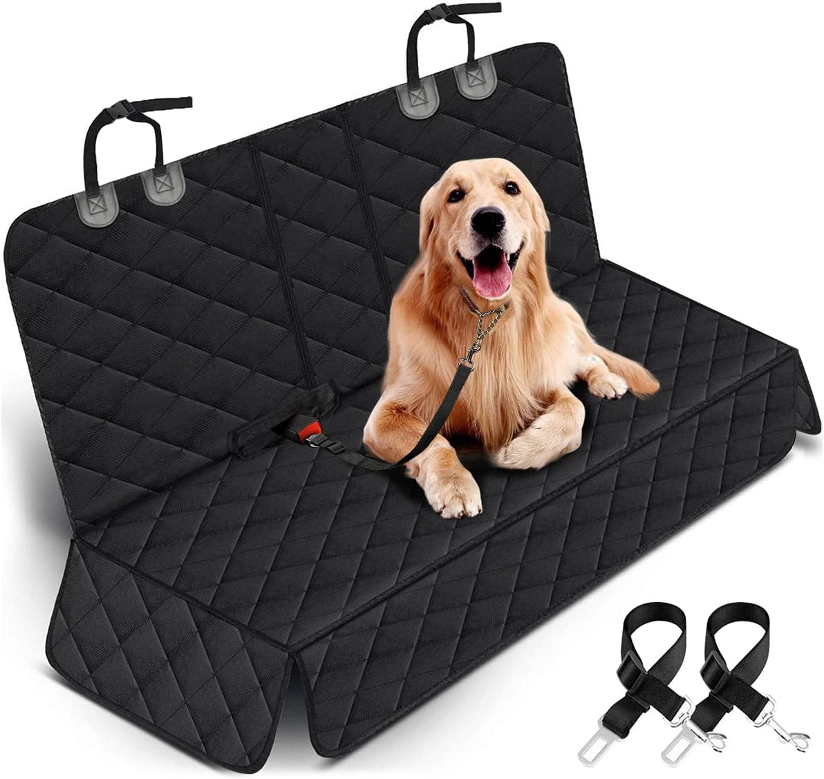 Ultimate Dog Car Seat Cover - Waterproof, Non-Slip Back Seat Protector for Pets & Kids - Fits Most Cars, Trucks & SUVs - Black