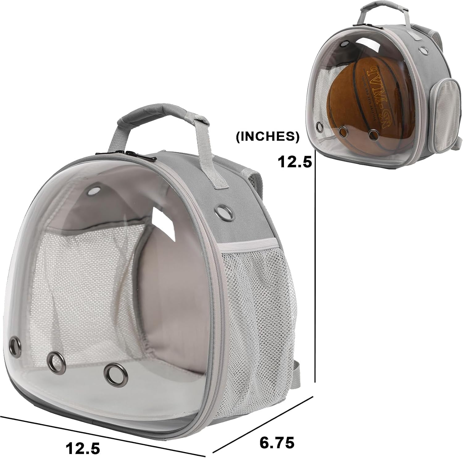 Ultimate Grey Guinea Pig Backpack Carrier with Clear Bubble Window - Perfect for Bearded Dragons, Hedgehogs, and More! Airline Approved for Travel Adventures