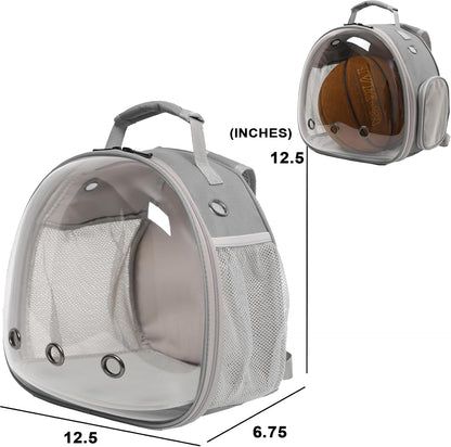 Ultimate Grey Guinea Pig Backpack Carrier with Clear Bubble Window - Perfect for Bearded Dragons, Hedgehogs, and More! Airline Approved for Travel Adventures