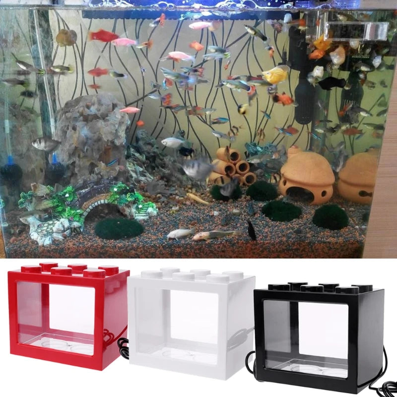 Illuminate Your Space with the USB Mini Aquarium Fish Tank - Perfect for Betta Fish and Stylish Decor