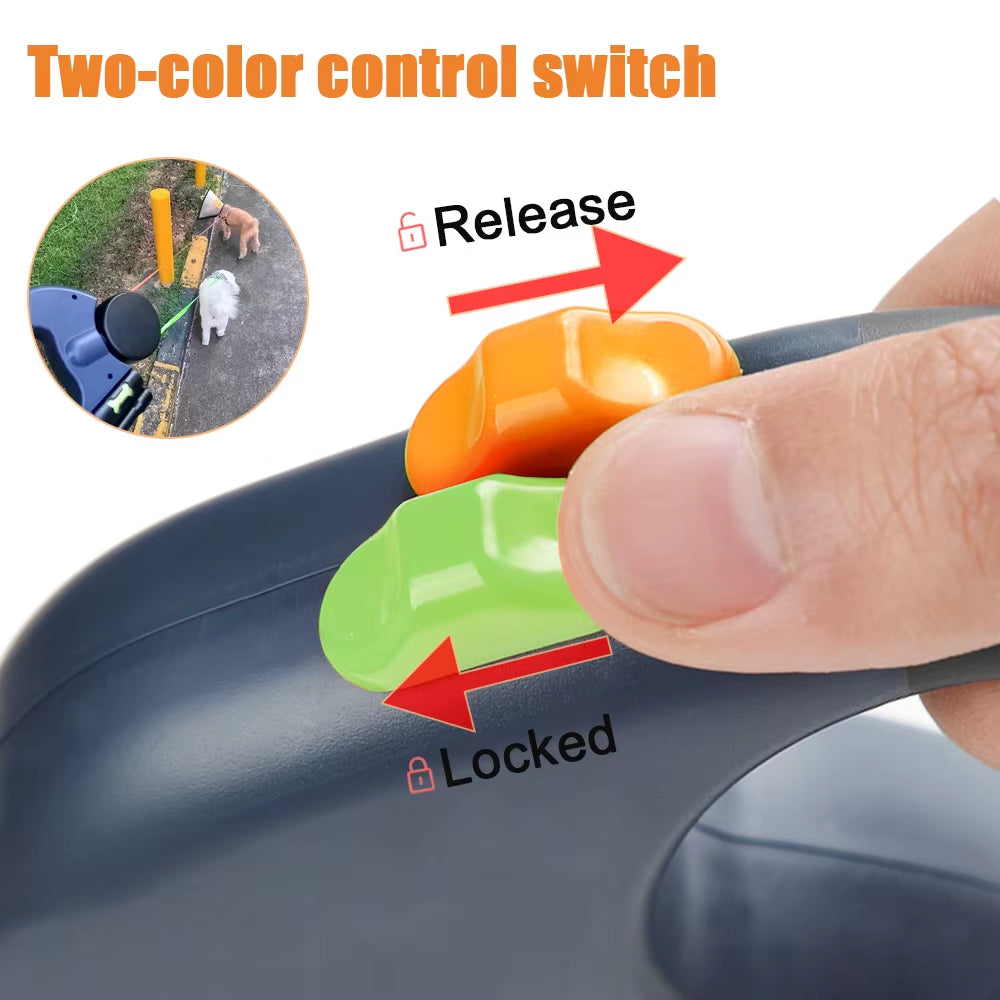 Elevate Your Walks with the 3M Retractable Reflective Dual Dog Leash - Perfect for Small Dogs!