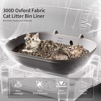 Revolutionary Self-Cleaning Automatic Cat Litter Box - Spacious 110L Smart Toilet with Safety Stairs and App Control