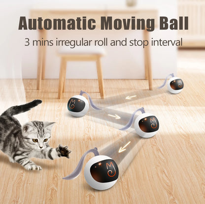 Exciting Interactive Cat Toy Bundle: Automatic Moving Ball, Plush Mice, and Feather Toys for Endless Fun!