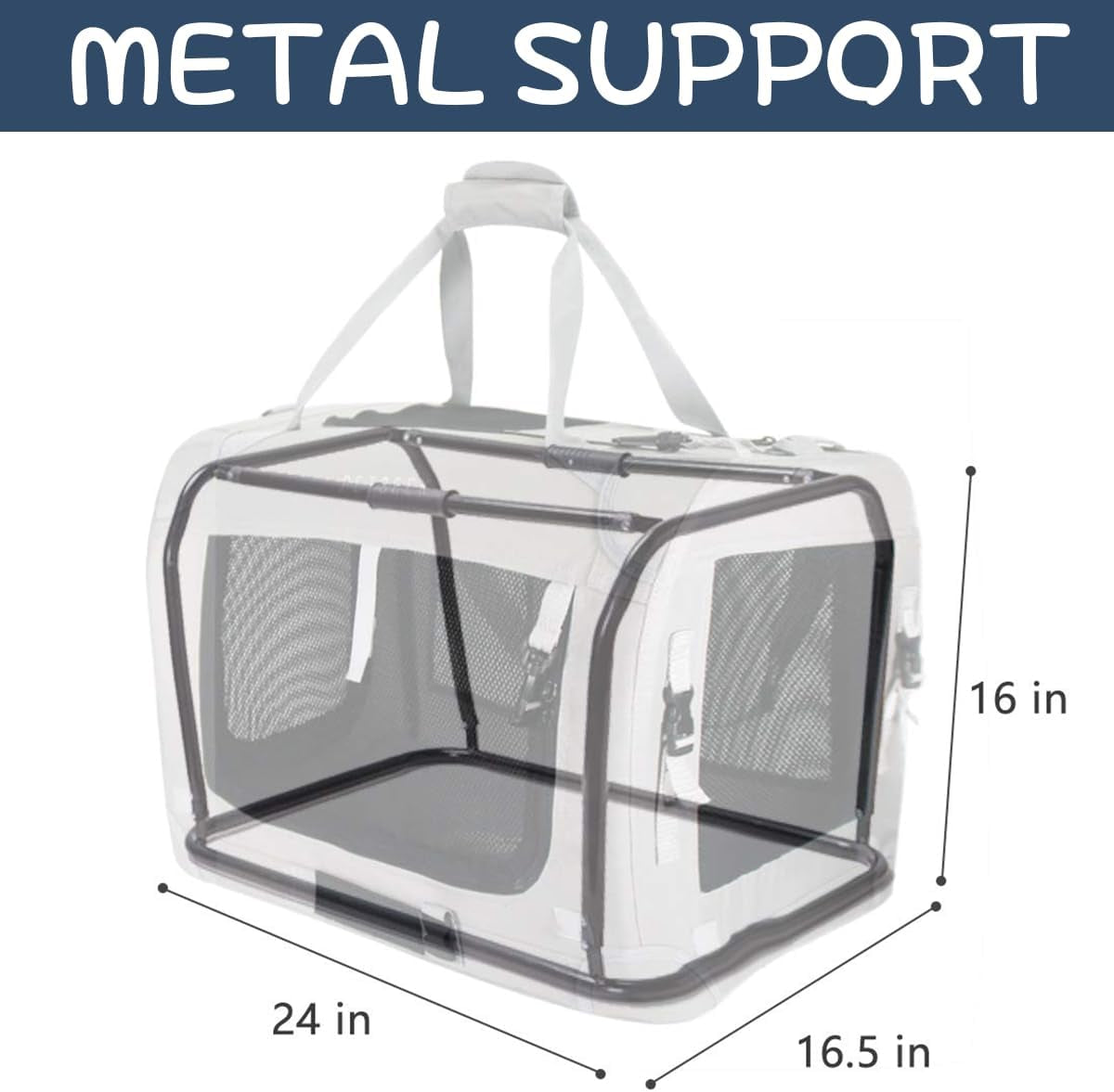 Spacious and Stylish Navy Pet Carrier for Large Cats and Small Dogs - Perfect for Travel and Comfort