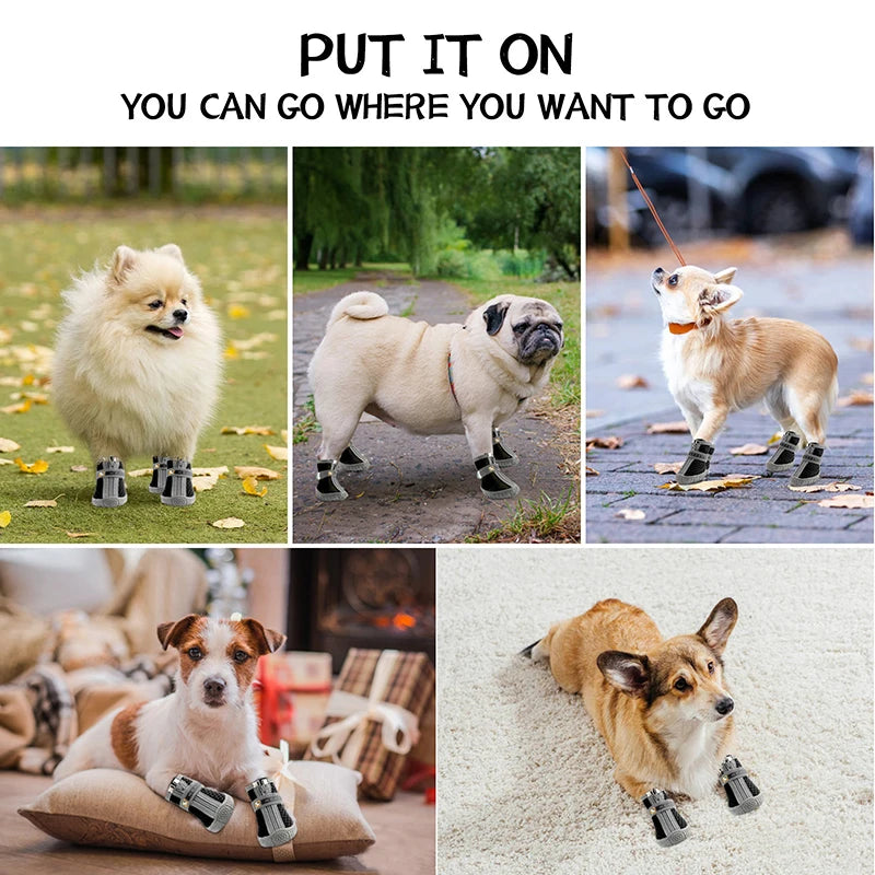 Protect Your Pup's Paws with Stylish Non-Slip Dog Shoes - Warm, Breathable, and Durable Booties for All Weather Adventures!