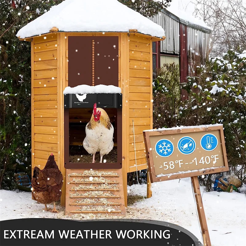 Revolutionary Automatic Chicken Coop Door with Light Sensor - Battery-Powered, Waterproof, and Easy to Install!