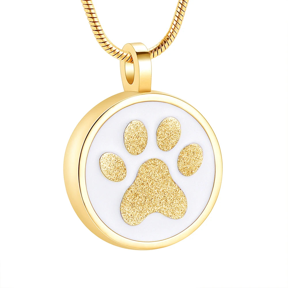 Cherish Your Pet's Memory with Our Paw Print Cremation Jewelry Necklace - A Beautiful Keepsake for Dog and Cat Ashes