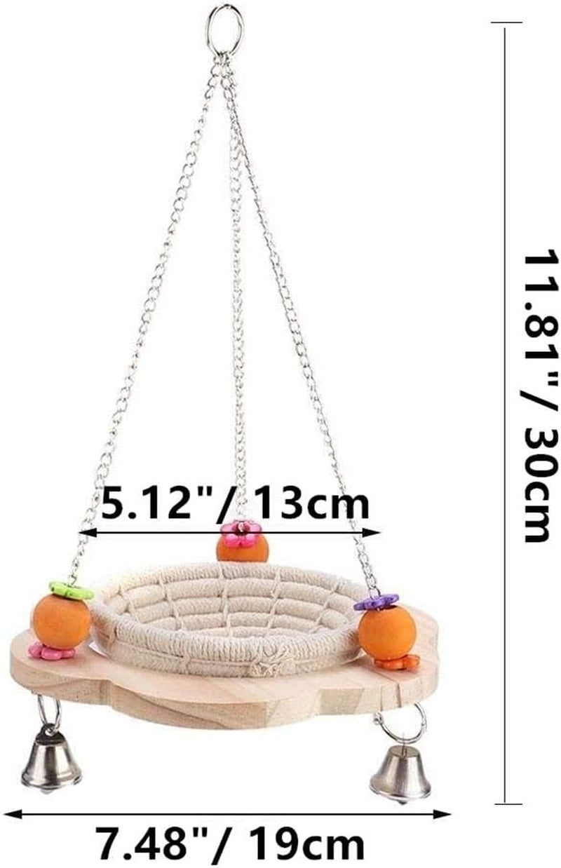 Delight Your Feathered Friends with Our Handmade Bird Nest Swing Hammock - Cozy Cotton and Hemp Rope Hut with Colorful Chew Toys for Parakeets, Cockatiels, and More!