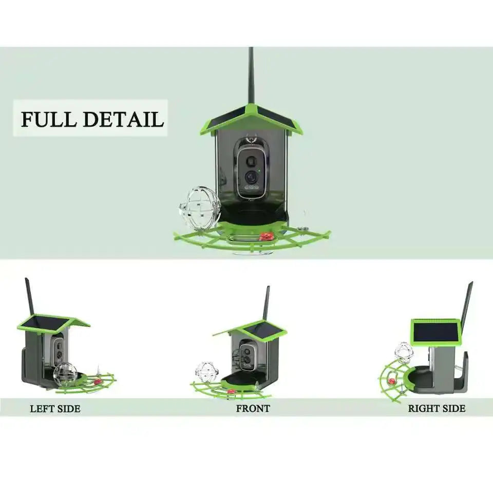 Capture Nature's Beauty with the Solar-Powered 2K HD Bird Feeder Camera - Instant Alerts for Birdwatching Enthusiasts!