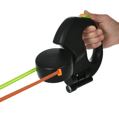 Elevate Your Walks with the 3M Retractable Reflective Dual Dog Leash - Perfect for Small Dogs!