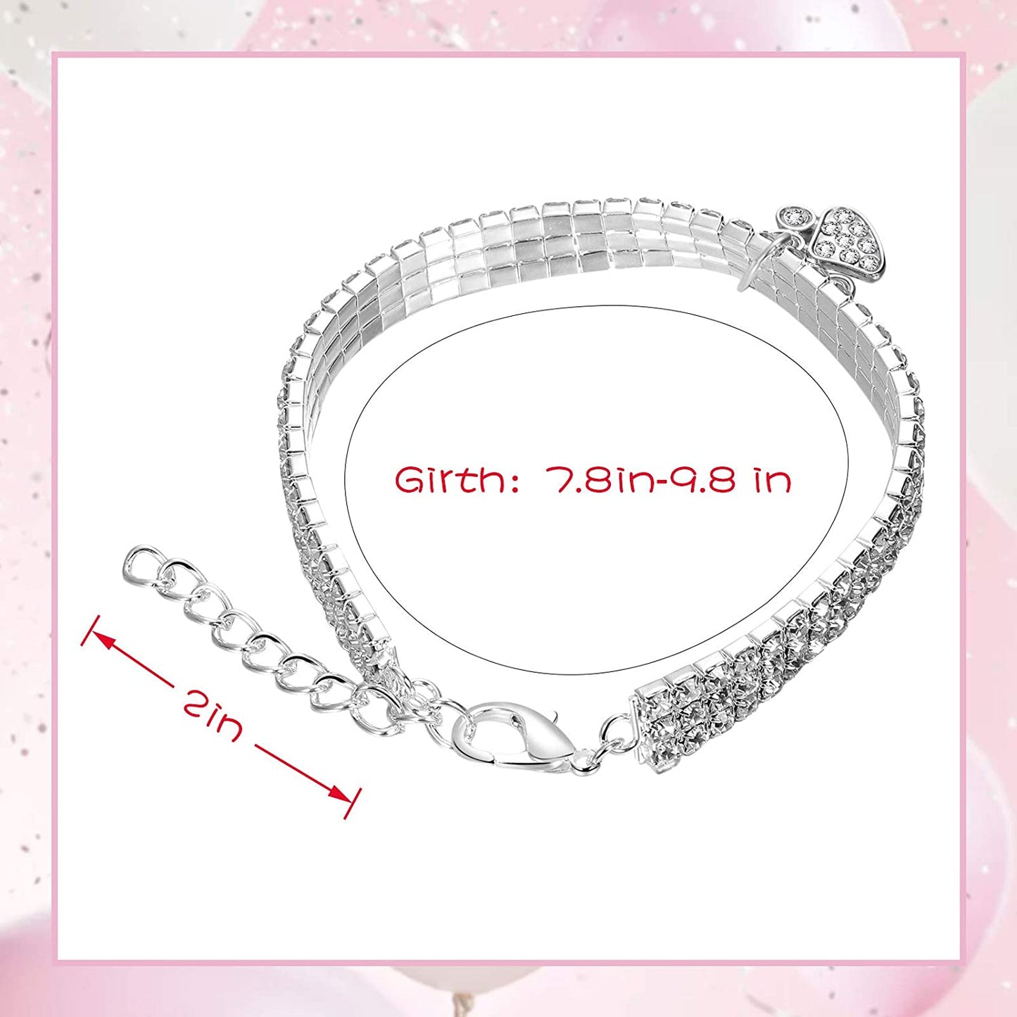 Sparkling 3-Piece Rhinestone Pet Collar Set - Adjustable Crystal Necklaces for Small Dogs and Cats
