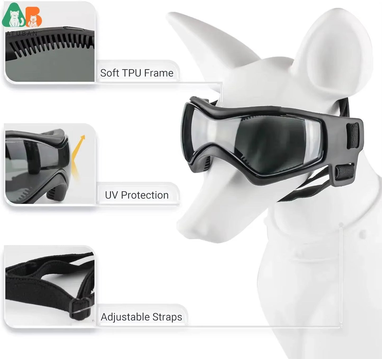 Protect Your Pup in Style: ATUBAN Dog Helmet and Goggles Set for Safe Motorcycle Rides