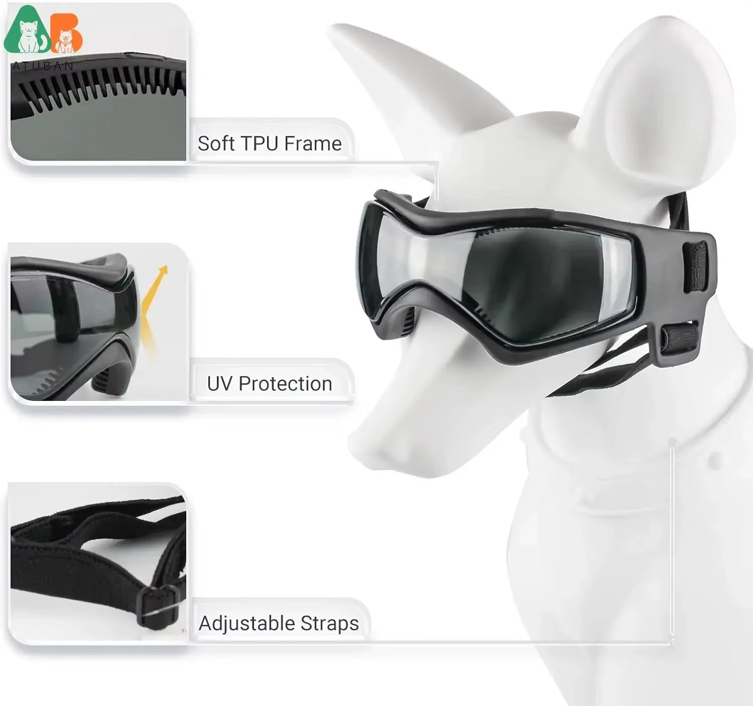 Protect Your Pup in Style: ATUBAN Dog Helmet and Goggles Set for Safe Motorcycle Rides
