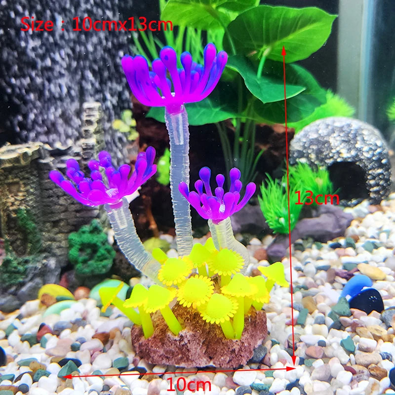 Vibrant Artificial Underwater Coral Decoration for Aquariums - Enhance Your Fish Tank with Lifelike Plants and Backgrounds