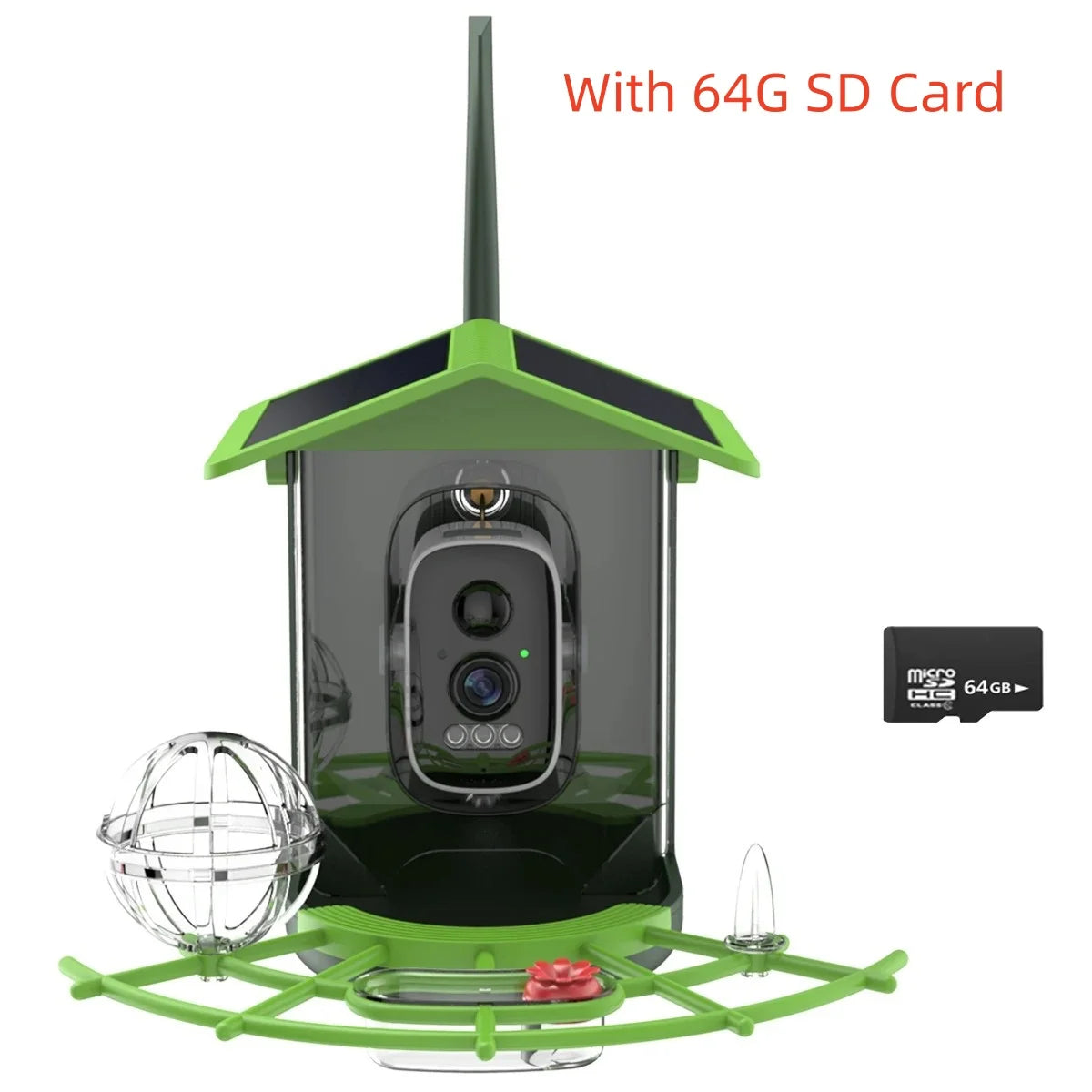 Capture Nature's Beauty with the Solar-Powered 2K HD Bird Feeder Camera - Instant Alerts for Birdwatching Enthusiasts!