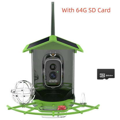 Capture Nature's Beauty with the Solar-Powered 2K HD Bird Feeder Camera - Instant Alerts for Birdwatching Enthusiasts!