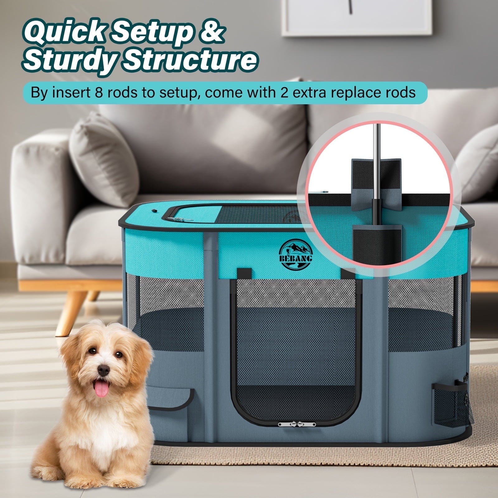 Ultimate Portable Pet Playpen - Spacious Indoor & Outdoor Crate for Small Dogs, Cats, Rabbits & More
