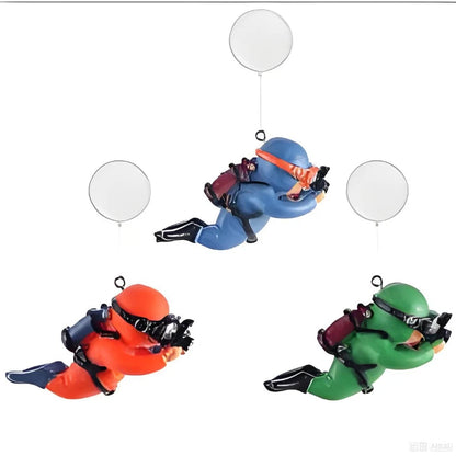 Transform Your Aquarium with 3PCS Cartoon Diver Decor - Floating Mermaid Fish Tank Accessories