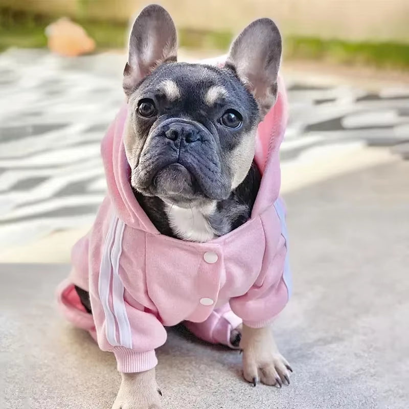 Cozy Adidog Dog Jumpsuit - Stylish Hoodies for Your Puppy, Perfect for Yorkies and French Bulldogs