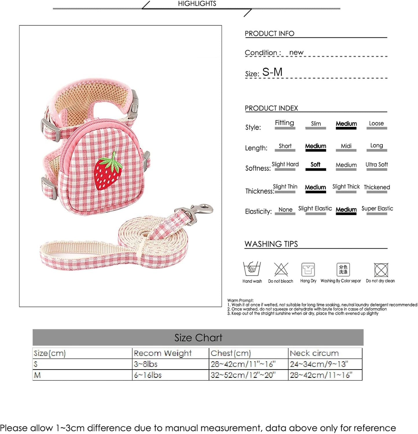 Stylish Pink Pet Backpack Harness with Leash - Perfect Mini Carrier for Small Dogs and Cats for Outdoor Adventures