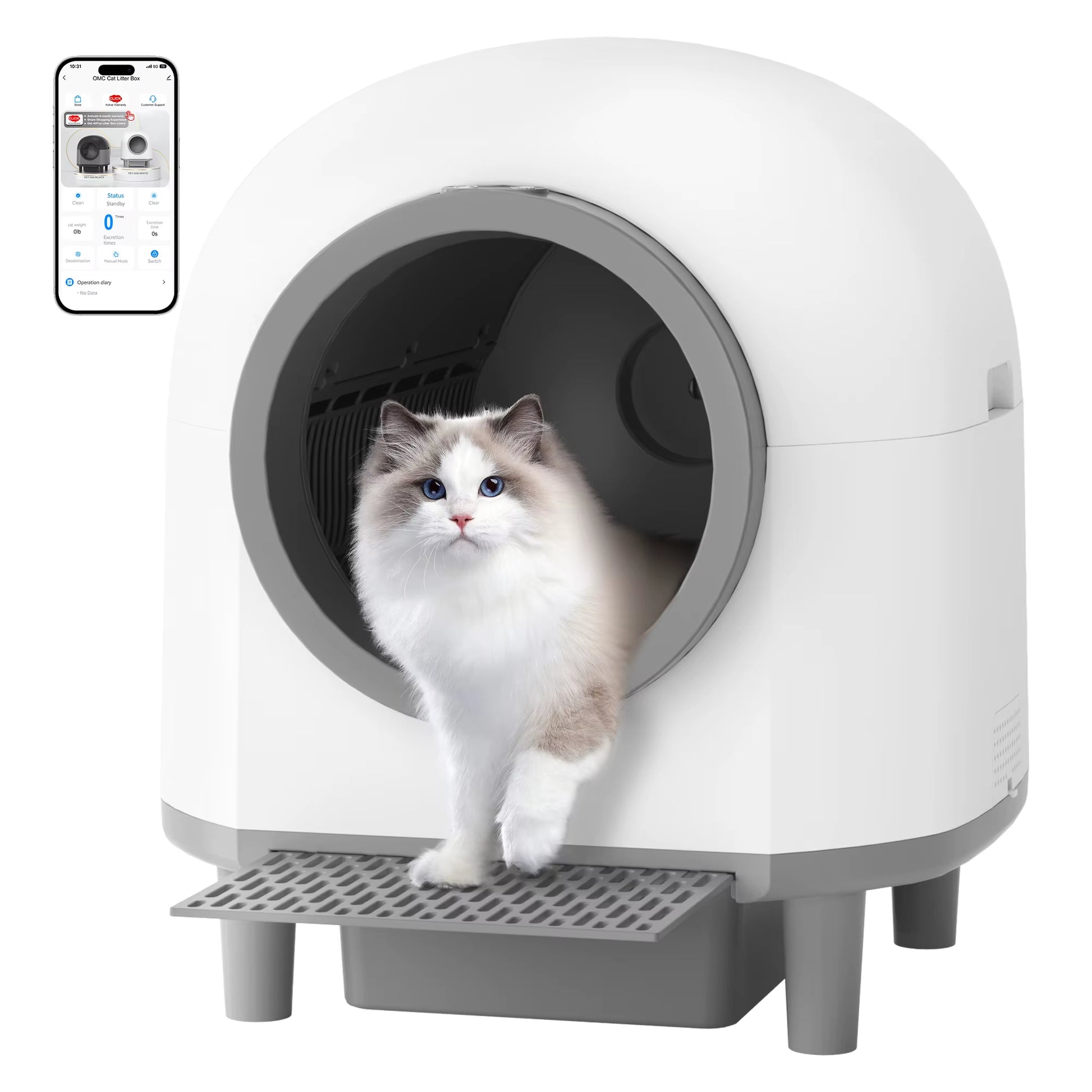 Revolutionary Self-Cleaning Automatic Cat Litter Box - Spacious 110L Smart Toilet with Safety Stairs and App Control