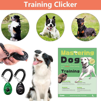 Comprehensive Dog Training Kit - All-in-One Treat Pouch, Fanny Pack, Clickers, Whistle & Guide for Effective Puppy Training (Grey)
