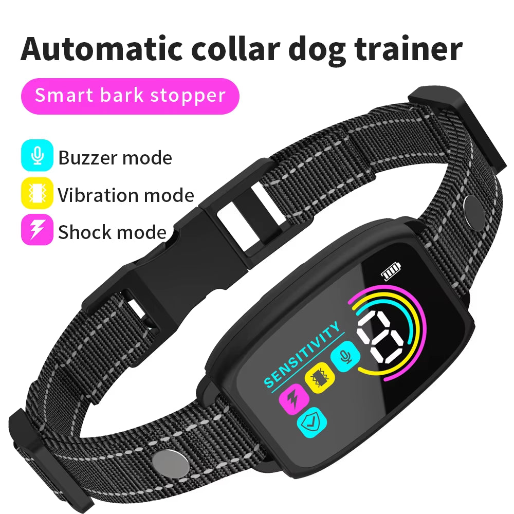 Revolutionary Smart Anti-Bark Dog Collar: Type-C Rechargeable, Adjustable Shock & Vibration for All Breeds