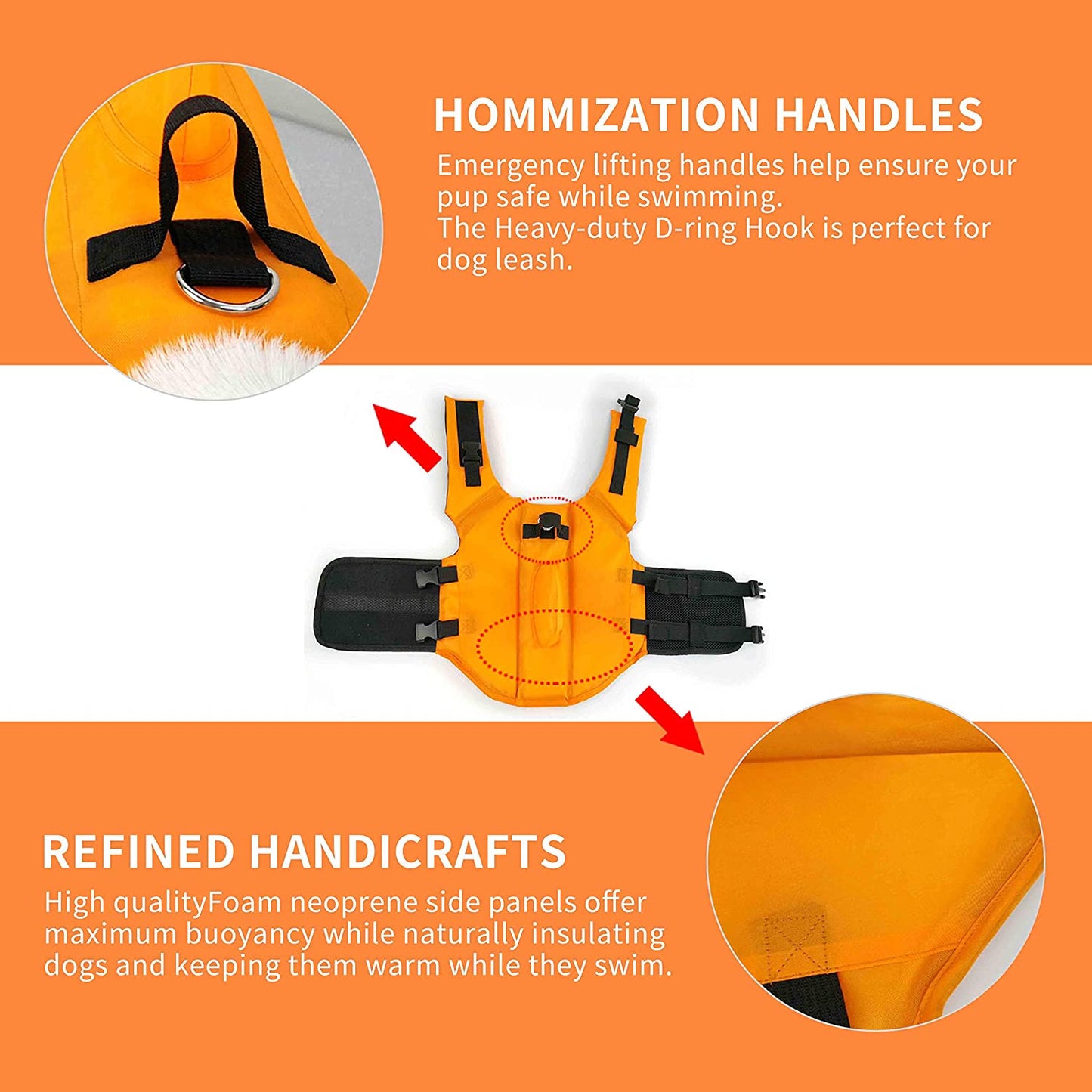 Ultimate Dog Life Jacket - Adjustable Shark Fin Design for Maximum Safety and Fun in Water (XS, Vibrant Orange)