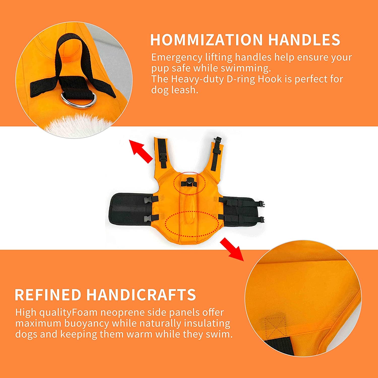 Ultimate Dog Life Jacket - Adjustable Shark Fin Design for Maximum Safety and Fun in Water (XS, Vibrant Orange)
