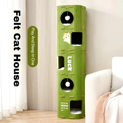 Luxury Multi-Layer Cat Nest: Secure Climbing Frame & Cozy Sleeping Space for Your Feline Friend