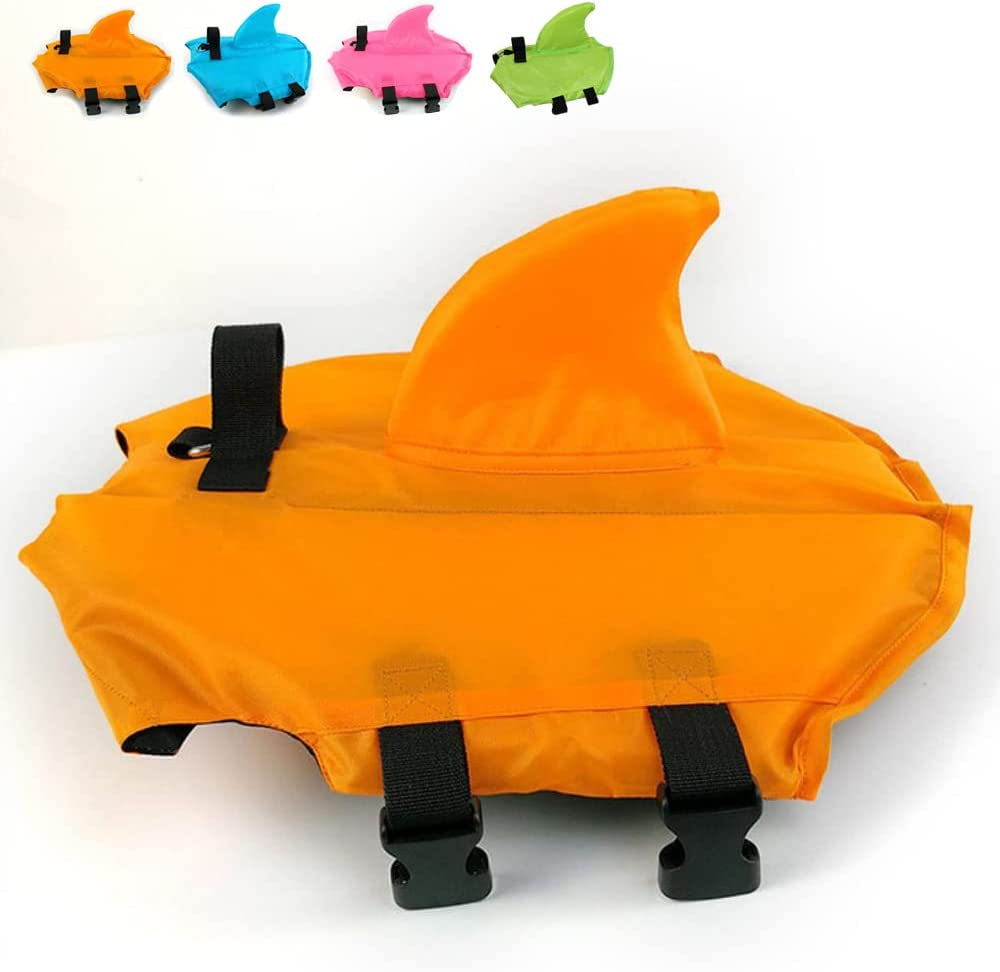 Ultimate Dog Life Jacket - Adjustable Shark Fin Design for Maximum Safety and Fun in Water (XS, Vibrant Orange)