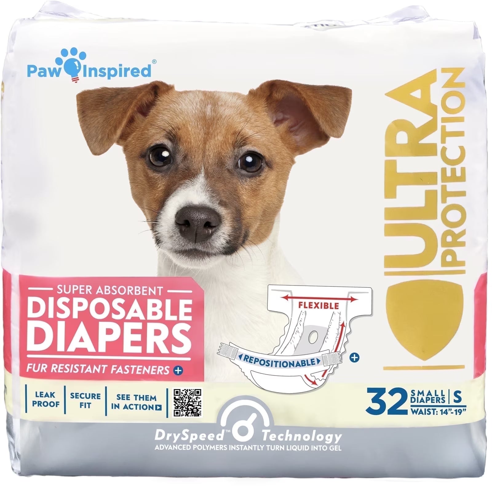32Ct Small Disposable Dog Diapers for Females | Perfect for Heat, Incontinence, and Excitable Urination | Ideal for Puppies, Dogs, and Cats