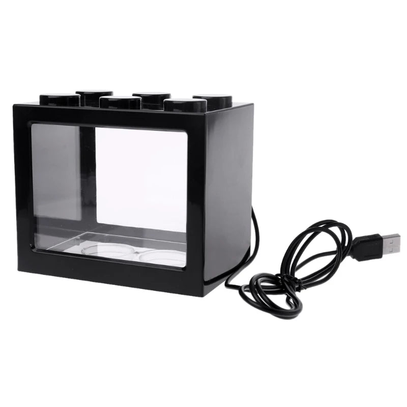 Illuminate Your Space with the USB Mini Aquarium Fish Tank - Perfect for Betta Fish and Stylish Decor
