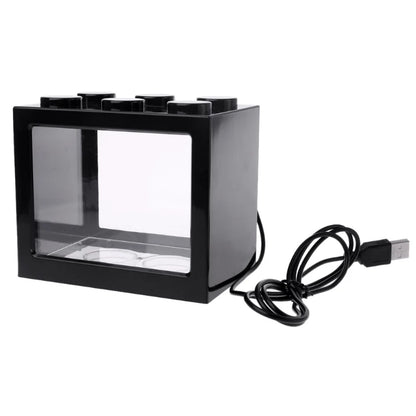 Illuminate Your Space with the USB Mini Aquarium Fish Tank - Perfect for Betta Fish and Stylish Decor