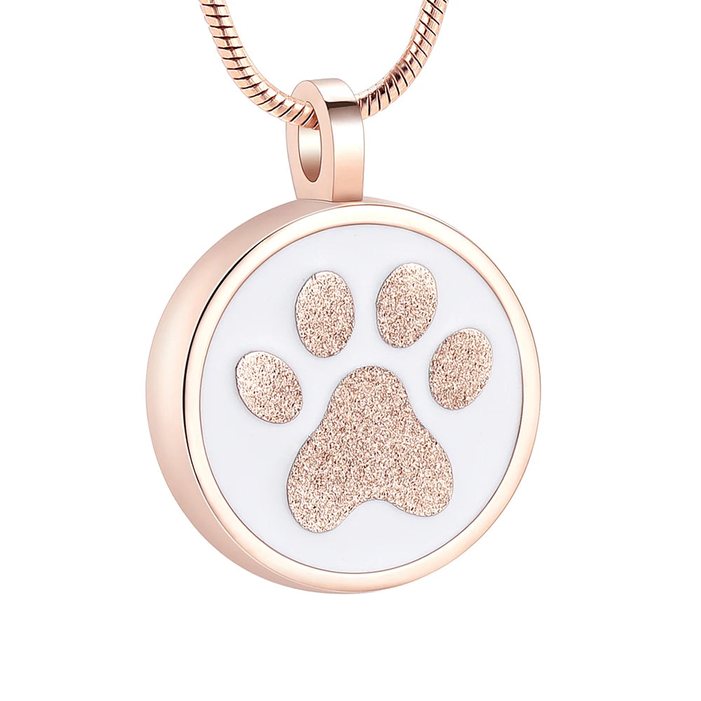 Cherish Your Pet's Memory with Our Paw Print Cremation Jewelry Necklace - A Beautiful Keepsake for Dog and Cat Ashes