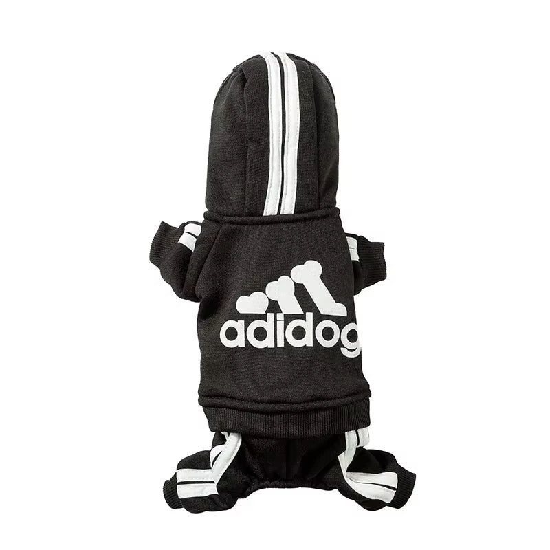 Cozy Adidog Dog Jumpsuit - Stylish Hoodies for Your Puppy, Perfect for Yorkies and French Bulldogs