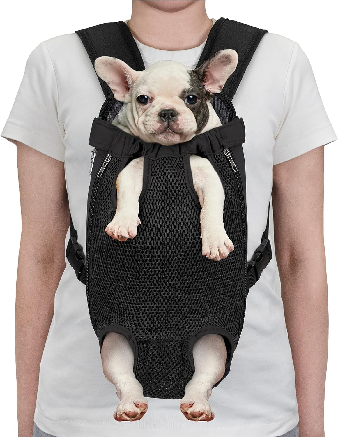 Ultimate Adjustable Dog Carrier Backpack - Comfortable and Ventilated Front Sling for Small Dogs and Cats - Perfect for Hiking, Camping, and Travel - Black