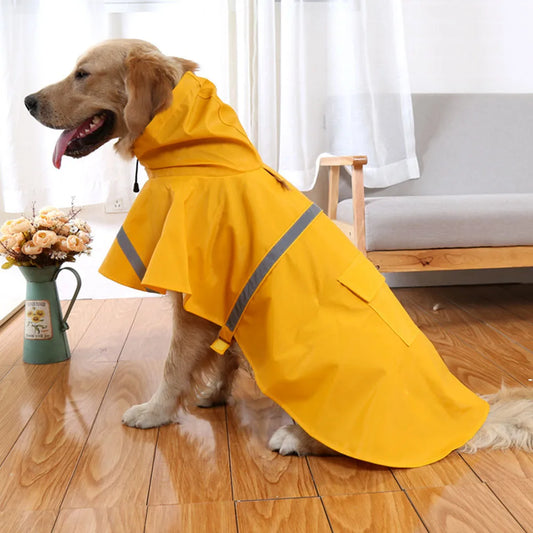 Stay Dry and Safe with Our Reflective Tape Dog Raincoat - Perfect for Large Dogs and Puppies, Available in XS-XXXL!